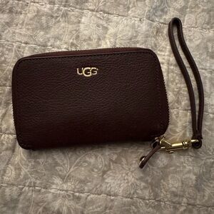 UGG Dark Brown Leather Wristlet